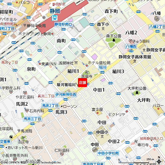 静岡南支店付近の地図